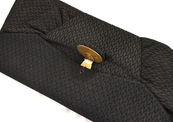 1930s Large Black Fabric Clutch Cats Like Us