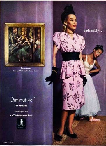 1940s Ballerina Print Vintage Dress Cats Like Us