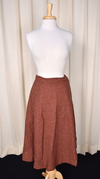 1940s Brown A-line Skirt Suit Cats Like Us
