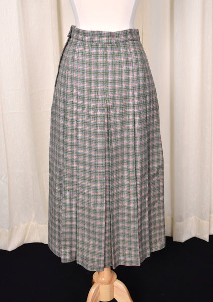 1940s Green Plaid Skirt Suit Cats Like Us