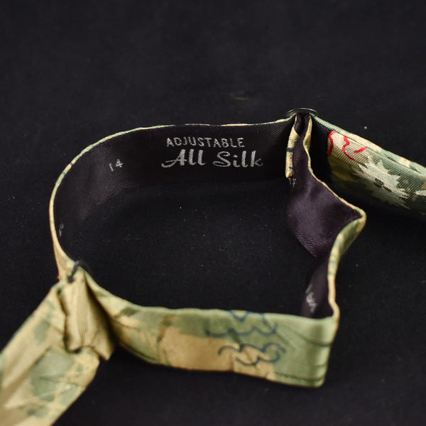 1940s Green & Tan Bow Vintage Tie Cats Like Us