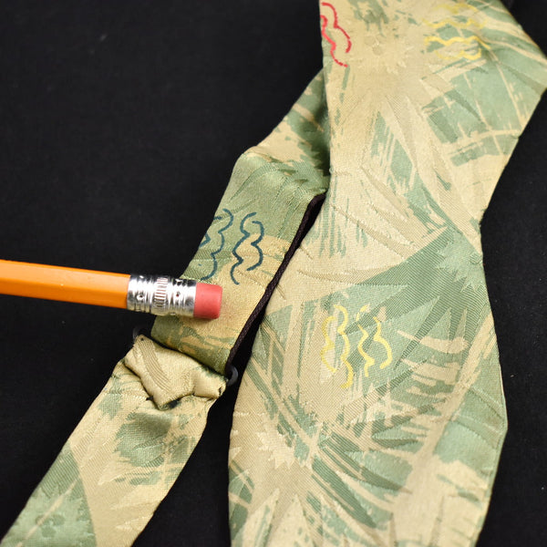1940s Green & Tan Bow Vintage Tie Cats Like Us