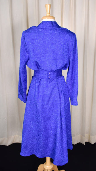 1940s Style Blue Floral Dress Cats Like Us