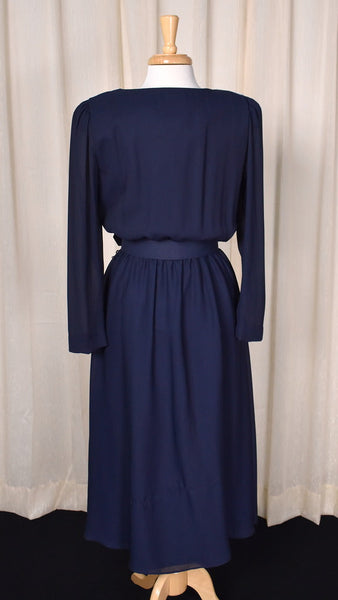 1940s Style Navy & Pearl Dress Cats Like Us