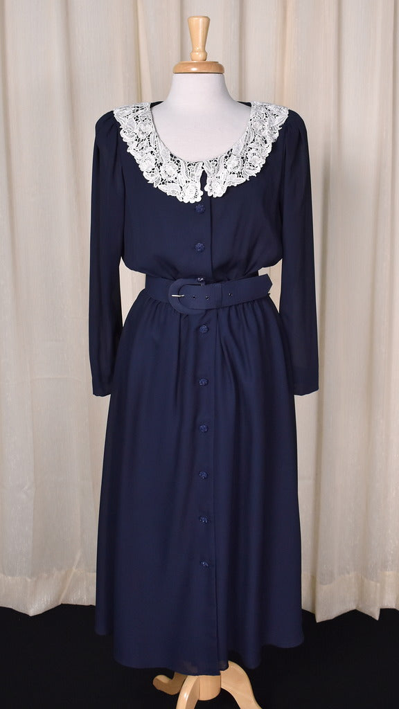 1940s Style Navy & Pearl Dress 1940s Style Navy & Pearl Dress