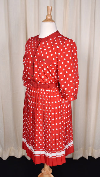 1940s Style Red Polka Dot Dress Cats Like Us