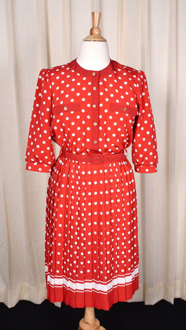 1940s Style Red Polka Dot Dress Cats Like Us