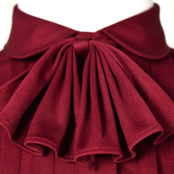 1940s Style Vintage Burgundy Bow Blouse Cats Like Us