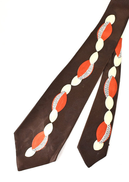 1940s Vintage Abstract Football Tie Cats Like Us