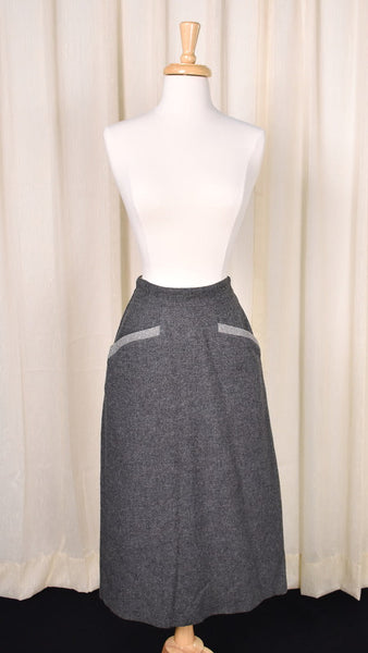 1940s Vintage Gray Contrast Skirt Cats Like Us