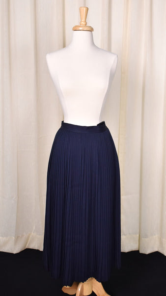1940s Vintage Navy Pleated Skirt Cats Like Us