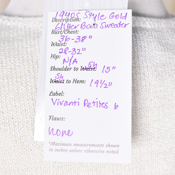 1940s Vintage Style Gold Bow Sweater Cats Like Us