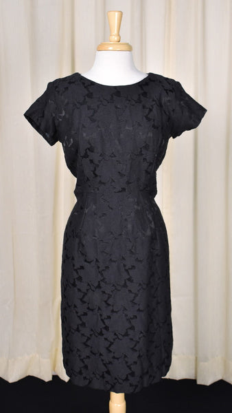 1950s Black Cotton Brocade Vintage Suit Cats Like Us