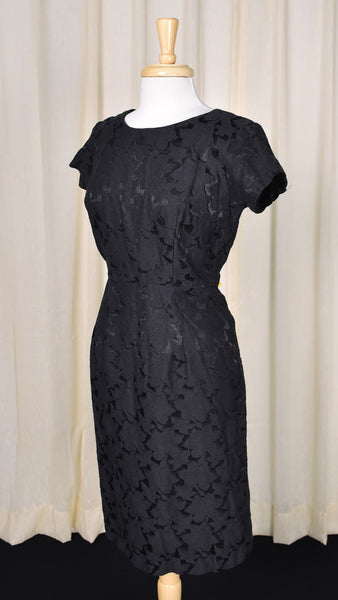 1950s Black Cotton Brocade Vintage Suit Cats Like Us