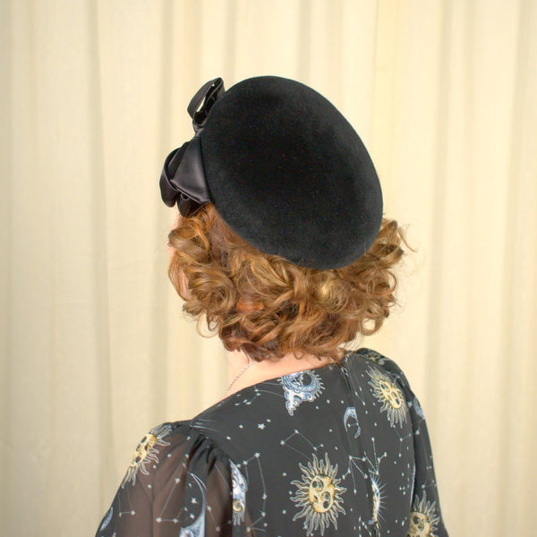 1950s Black Rhinestone Cap Hat Cats Like Us