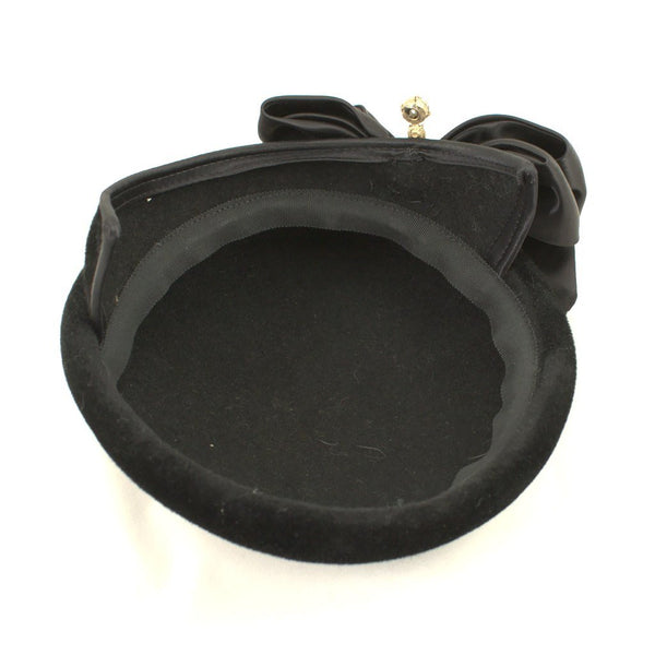 1950s Black Rhinestone Cap Hat Cats Like Us