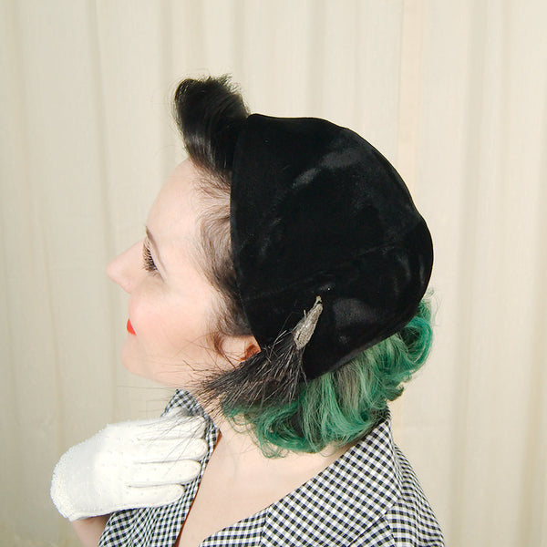 1950s Black Velvet Feather Cats Like Us