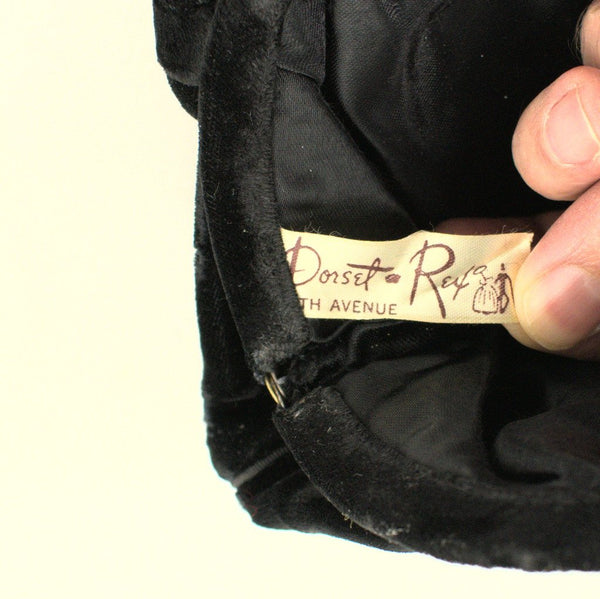 1950s Black Velvet Handbag Cats Like Us