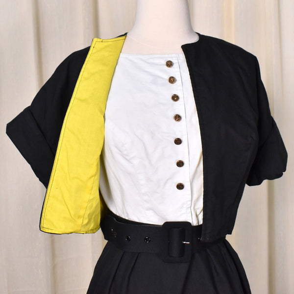 1950s Black & White Wiggle Dress w Jacket Cats Like Us