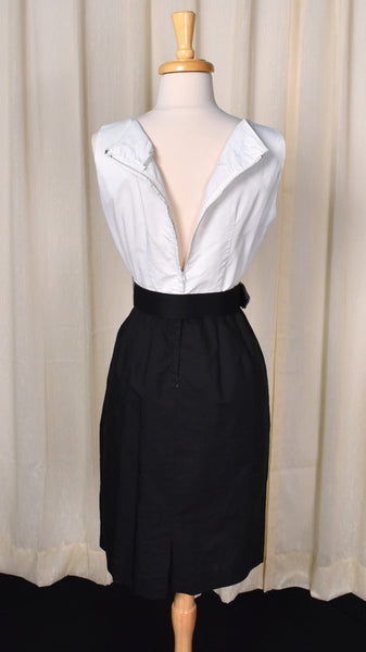 1950s Black & White Wiggle Dress w Jacket Cats Like Us