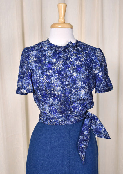 1950s Blue 3pc Tweed Skirt Suit Cats Like Us