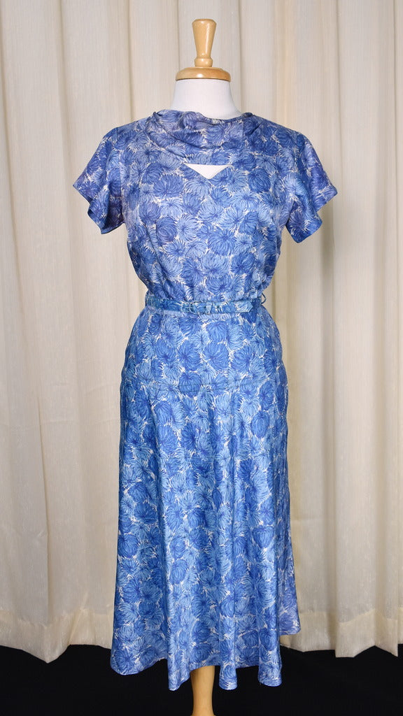 1950s Blue Pom Pom Swing Dress – Cats Like Us