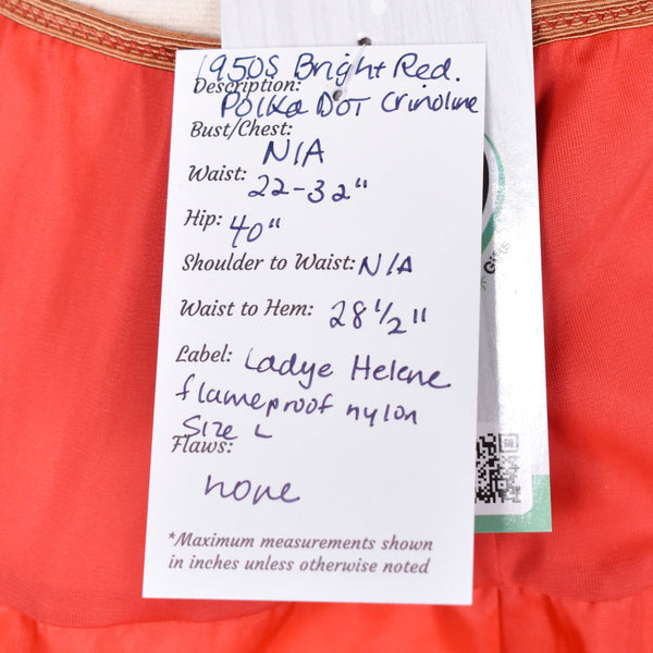 1950s Bright Red Polka Dot Mermaid Crinoline Cats Like Us