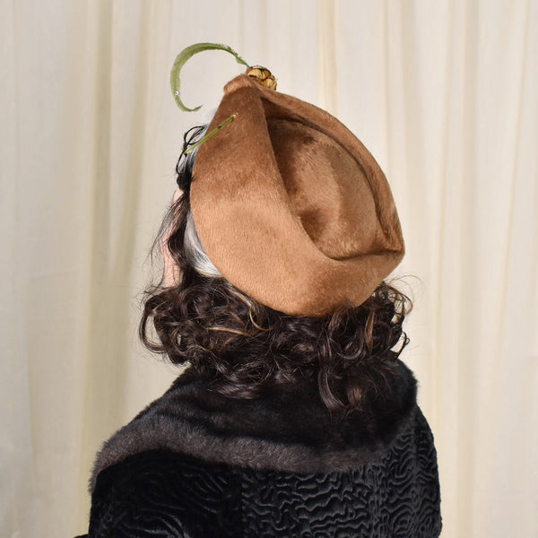 1950s Brown Feather Vintage Hat Cats Like Us