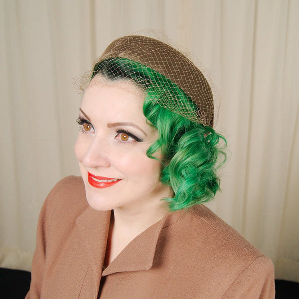 1950s Brown Velvet Bow Hat Cats Like Us