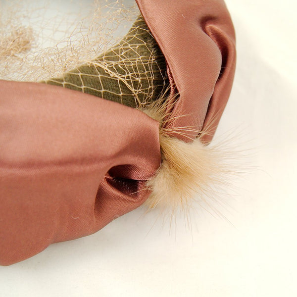 1950s Brown Velvet Bow Hat Cats Like Us