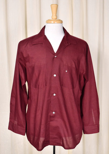 1950s Burgundy LS Shirt Cats Like Us