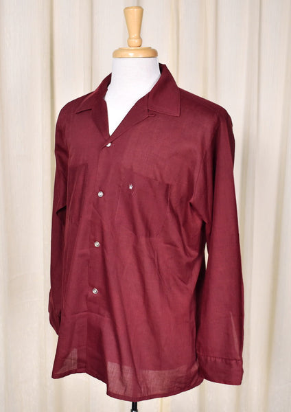 1950s Burgundy LS Shirt Cats Like Us