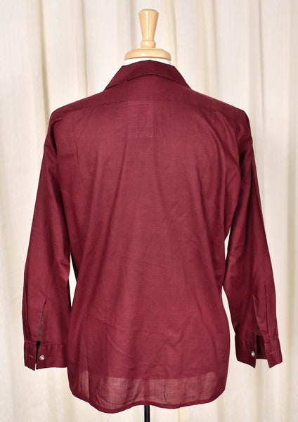 1950s Burgundy LS Shirt Cats Like Us