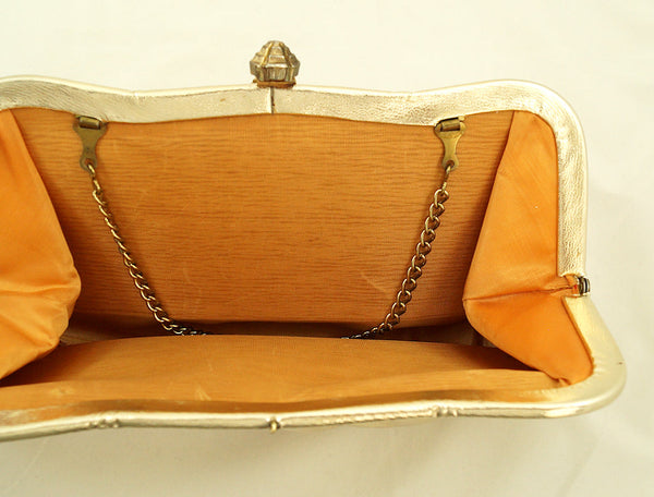 1950s Gold Clutch Handbag Cats Like Us