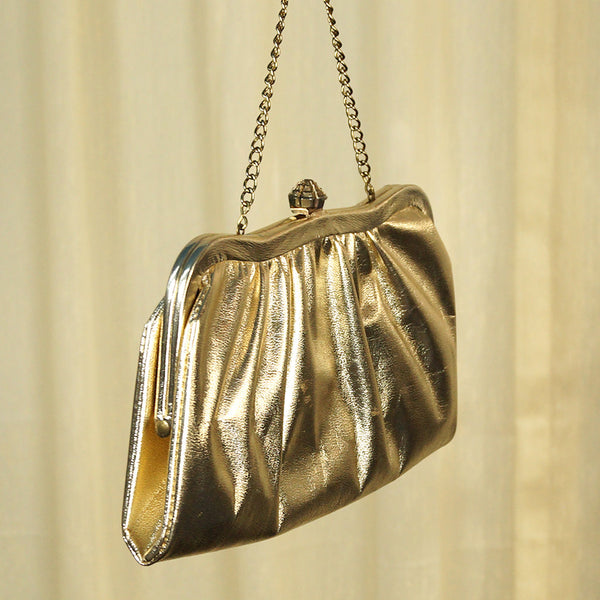 1950s Gold Clutch Handbag Cats Like Us