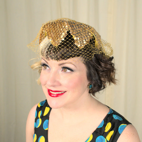 1950s Gold Point Sequin Cap Hat Cats Like Us