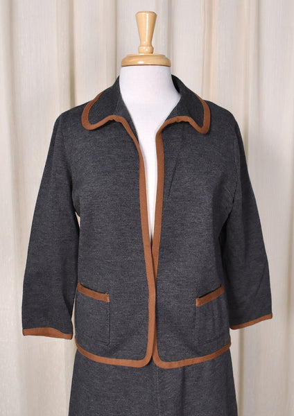1950s Gray & Brown Skirt Set Cats Like Us