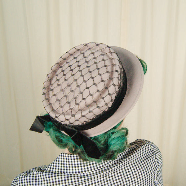 1950s Gray Wool Netting Hat Cats Like Us