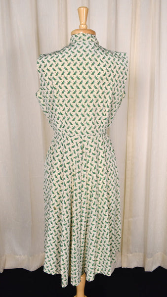 1950s Green Parrot Dress Cats Like Us