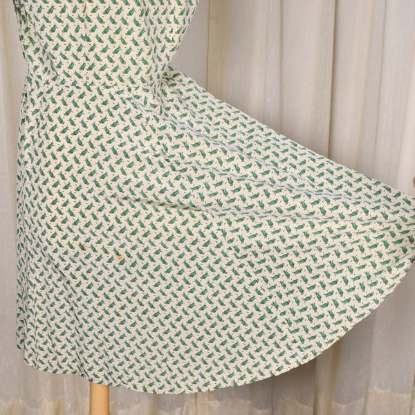 1950s Green Parrot Dress Cats Like Us