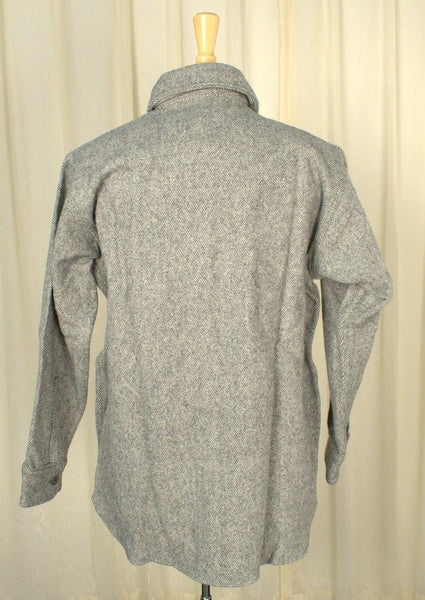 1950s Heather Gray Wool Shirt Cats Like Us