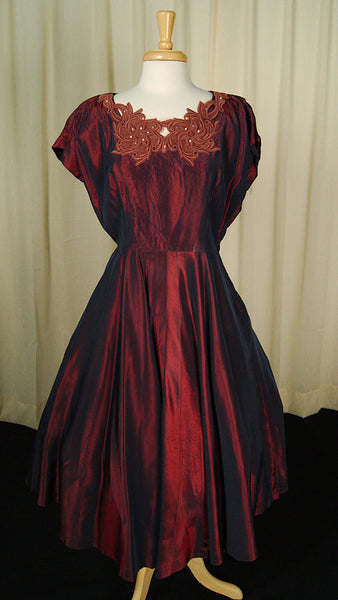 1950s Iridescent Dress w Jacket Cats Like Us