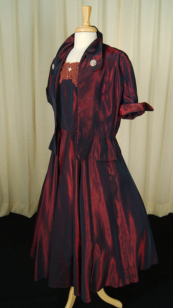 1950s Iridescent Dress w Jacket Cats Like Us