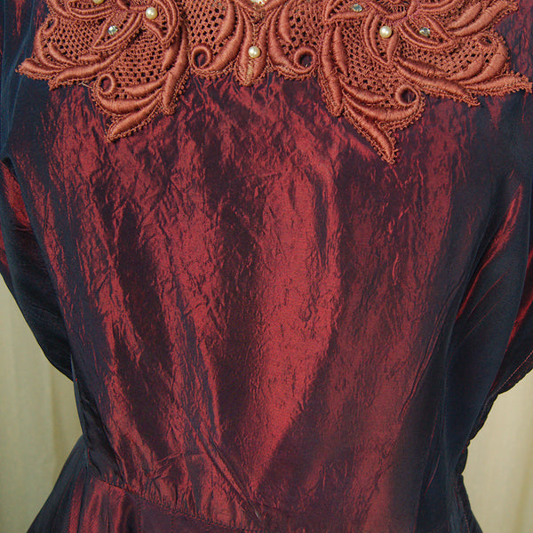 1950s Iridescent Dress w Jacket Cats Like Us