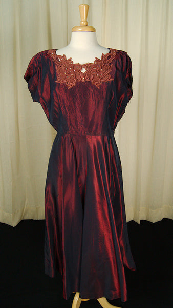 1950s Iridescent Dress w Jacket Cats Like Us