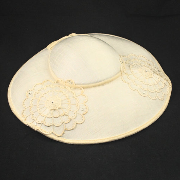 1950s Ivory Rhinestone Tea Hat Cats Like Us