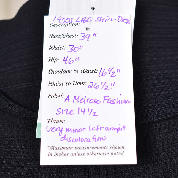 1950s LBD Scarf Vintage Shirt Dress Cats Like Us