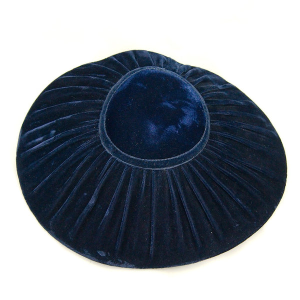 1950s Navy Velvet Platter Hat Cats Like Us