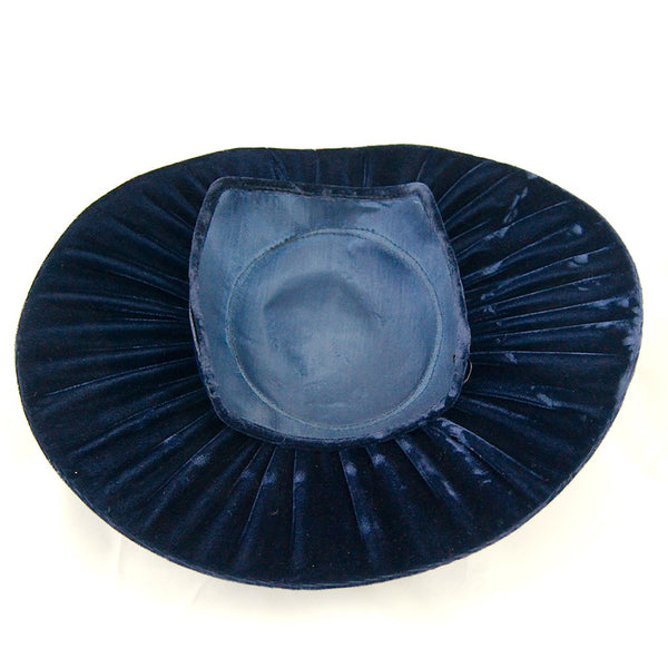 1950s Navy Velvet Platter Hat Cats Like Us