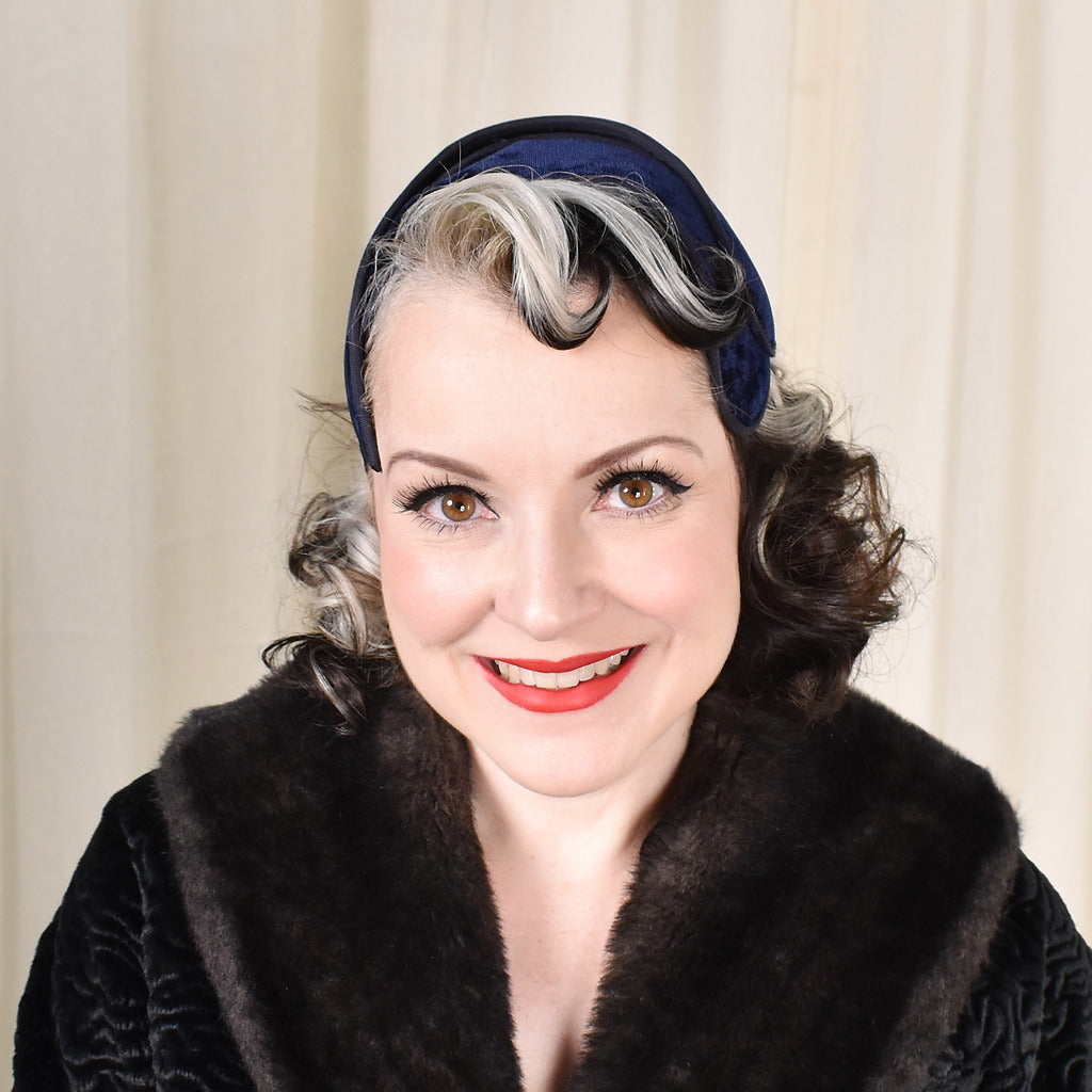 Vtg 50’s 60’s Genevieve Navy Blue Velvet Hat Genevieve | Accessories | Vtg 5s 60s Genevieve Navy Blue  main image 4